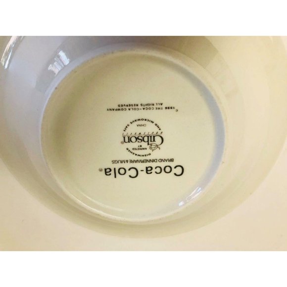 Coca Cola Cereal Bowl Glassware Gibson White, Red, Black Glass By Gibson - Picture 4 of 4